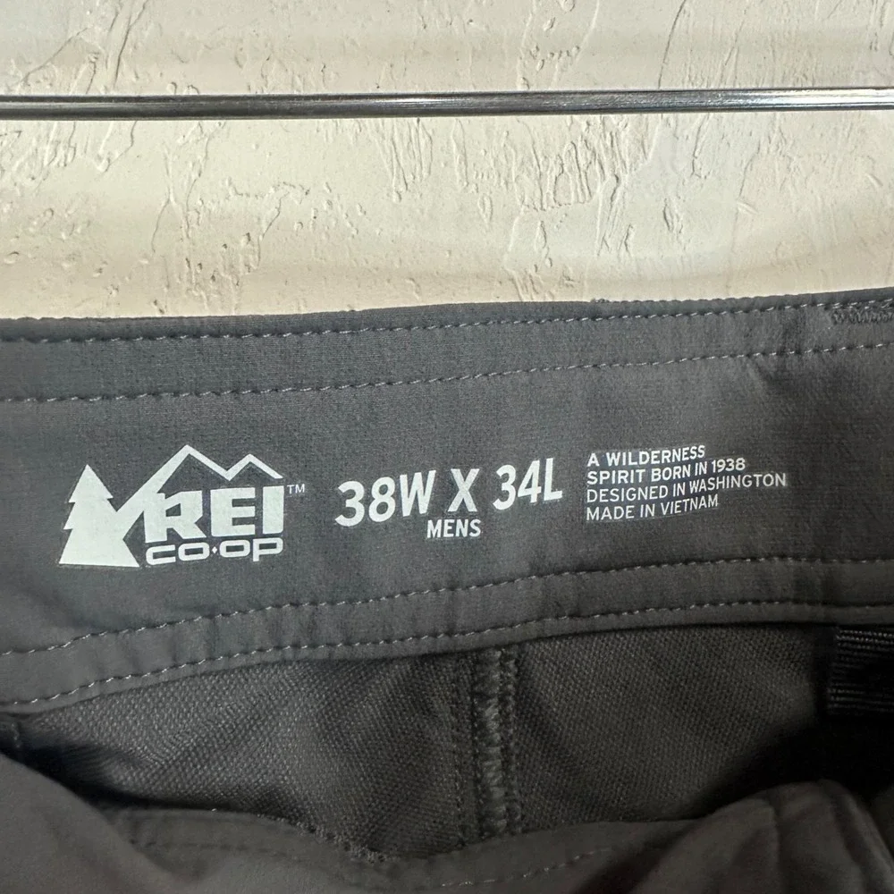 REI Co-op Savanna Trails Pants Mens 38W x 34L Gray Nylon Hiking Fishing Outdoor
